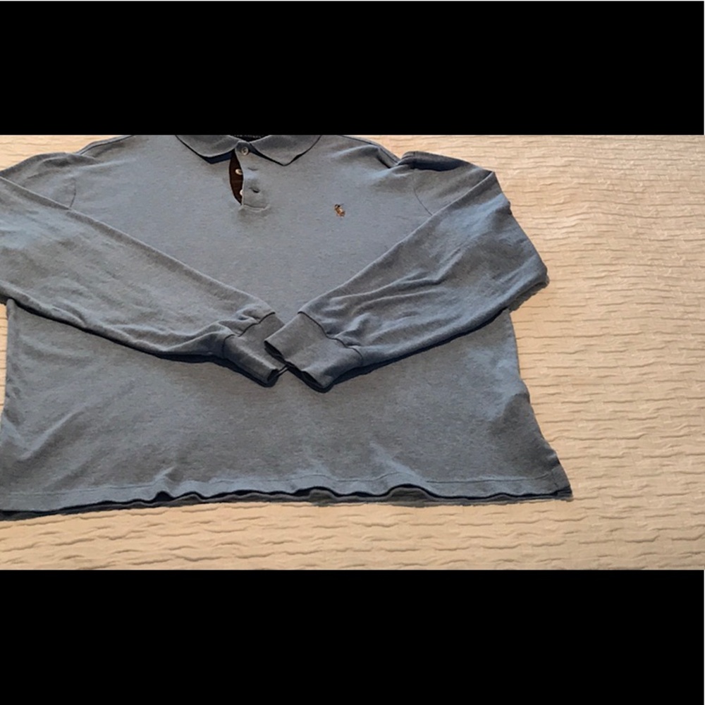 Polo Ralph Lauren Blue Knit Long Sleeve Shirt Classic Fit size M